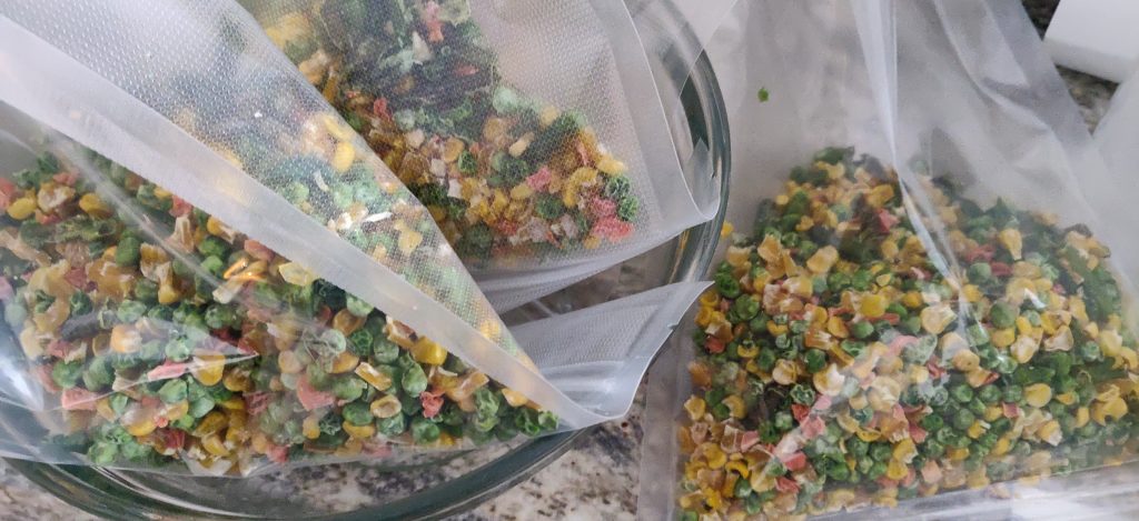 Dried Veggies in vacuum bags